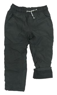 Tmavosivé šušťákové podšité nohavice C&A