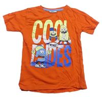 Tmavooranžové tričko s nápismi a príšerkami INFINITY KIDS