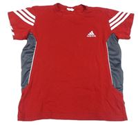 Červeno-tmavosivé tričko Adidas