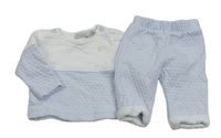 2Set - Světlemodro-bílá vzorovaná vyteplená mikina + tepláky Patachou