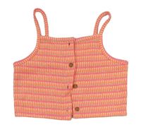 Ružovo-neónově zeleno/žluto/oranžový vzorovaný melírovaný úpletový prepínaci crop top Matalan