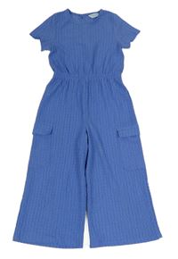 Modrofialový vzorovaný cargo nohavicový culottes overal zn. PRIMARK
