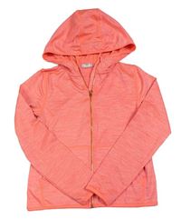 Neonově oranžová melírovaná propínací sportovní mikina s kapucí H&M