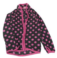 Černošedo-tmavoružová bodkovaná á fleecová prepínaci mikina Kiki&Koko