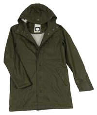Tmavokhaki nepromokavý jarní kabát s kapucí TUMBLE 'N DRY