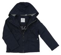 Tmavomodrá melírovaná šušťáková jarná parka s kapucňou OKaïdi