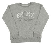 Šedá melírovaná mikina s nápisy PRIMARK