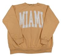 Svetlooranžová mikina s nápisom New Look