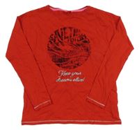 Červené tričko s loptou a nápismi S. Oliver