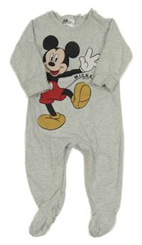 Svetlosivý melírovaný overal s Mickey H&M