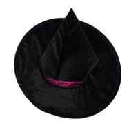 Kockovaným - Čierny čarodějnický klobúk so trblietavým pruhom Matalan