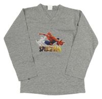 Sivé melírované tričko so Spider-many