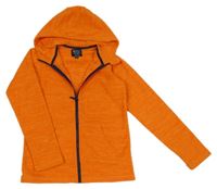 Oranžovo-tmavooranžová melírovaná fleecová funkční propínací mikina MOUNTAIN WAREHOUSE
