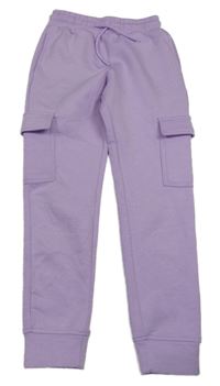Levandulové cargo tecch fleece tepláky St. Bernard