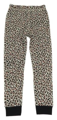 Světlešedo-černo-růžové vzorované melírované pyžamové kalhoty F&F