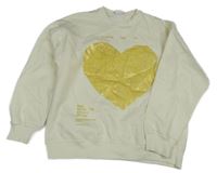 Smotanová mikina so zlatým srdcem a nápismi ZARA