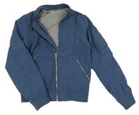 Tmavomodrý šusťákový jarní bomber H&M