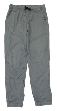 Šedé chino jogger waist regular fit cuff teplákové rifle H&M