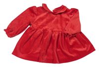 Červené zamatové šaty s golierikom Mothercare