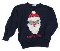 Tmavomodrý vianočný sveter so Santou Topolino