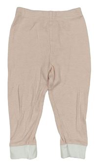 Ružovo-biele pruhované pyžamové nohavice