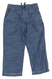 Modré plátěné kalhoty riflového vzhledu zn. M&S