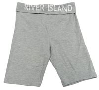Sivé melírované elastické kraťasy s nápisom River Island