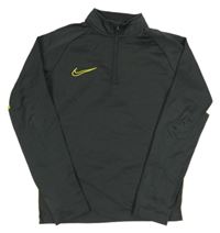 Antracitovo-žlutá sportovní funkční mikina s logem Nike