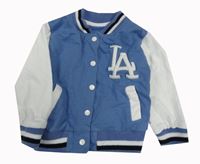 Modro-bílá baseballová mikina s písmeny