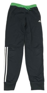 Antracitové sportovní tepláky s logem Adidas