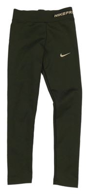 Khaki sportovní legíny Nike Pro