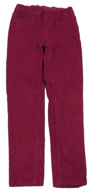 Malinové manšestrové elastické kalhoty Kiki&Koko