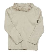 Béžový žebrovaný svetr s límečkem George