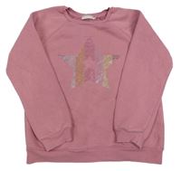 Staroružová mikina s hvězdou z kamínků Mintie