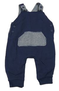 Tmavomodré laclové tepláky s pruhovanou kapsou George