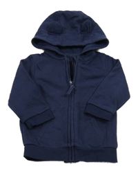 Tmavomodrá prepínaci mikina s kapucňou s uškami George