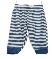 Tmavomodro-biele pruhované zamatové tepláky C&A