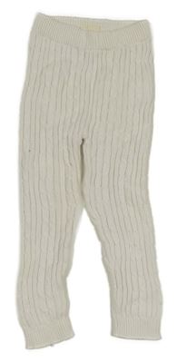 Smotanové rebrované pletené legíny Lupilu