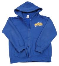 Modrá prepínaci mikina s výšivkou a kapucňou AWDis