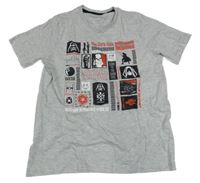 Sivé melírované tričko so Star Wars
