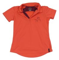Jahodové jezdecké polo tričko s koněm Decathlon