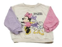 Světlebéžovo-růžovo-lila mikina s Minnie a Daisy LC Waikiki