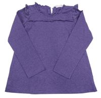 Fialové melírované triko s volánky Topolino