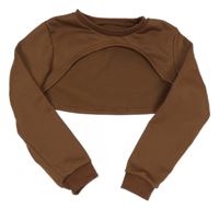 Hnedá crop mikina Shein