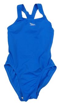 Modré jednodílné plavky s logem Speedo