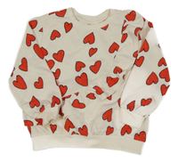 Svetlobéžová mikina so srdiečkami a volánem H&M