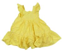 Žlté pruhované šaty s volánikmi F&F