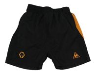 Čierno-oranžové športové funkčné kraťasy s logom zn. le coq sportif