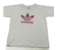 Bílé tričko s logem Adidas