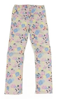 Smetanovo-farebné kvetované džegíny H&M